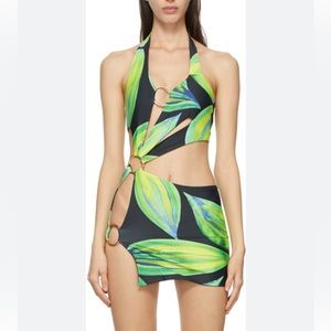 Louisa Ballou blue and green swim dress